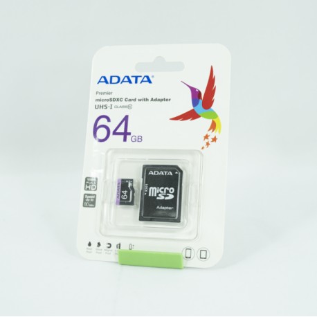 MEMORIA MICRO SDXC ADATA 64GB UHS-I U1 C/ADAPT (AUSDX64GUICL10-RA1)