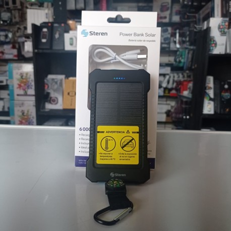 POWERBANK CON CELDA SOLAR 6000 MaH STEREN