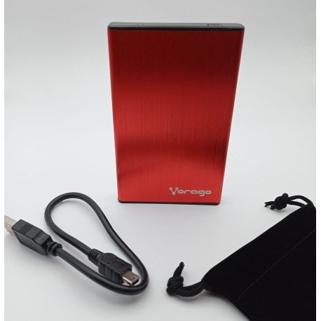 CASE DISCO DURO VORAGO 102 2.5 SATA ROJO