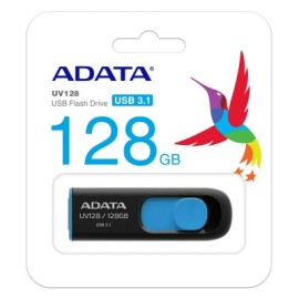 MEMORIA FLASH ADATA UV128 128GB USB 3.0 NEGRO/AZUL (AUV128-128G-RBE)