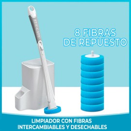 Limpiador Para Baños Con 8 Fibras Intercambiables Y Desechables