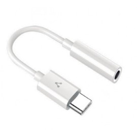 ADAPTADOR VORAGO USB TIPO C A 3.5 MM AUDIO OUT MIC IN BLANCO ADP-209