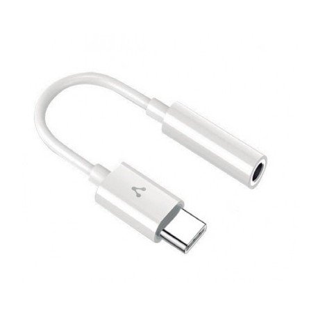 ADAPTADOR VORAGO USB TIPO C A 3.5 MM AUDIO OUT MIC IN BLANCO ADP-209