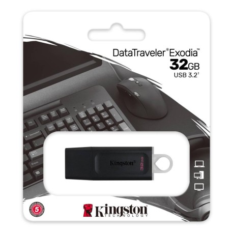 MEMORIA FLASH KINGSTON 32 GB USB 3.2 GEN 1 NEGRO (DTX/32GB)