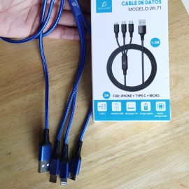 CABLE 3 EN 1 USB A C-V8-LIGHTNINGH