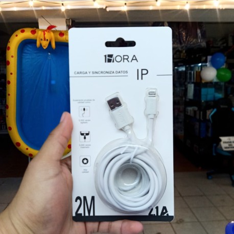 CABLE IPHONE 2M 2.1A 1HORA BLANCO CAB206