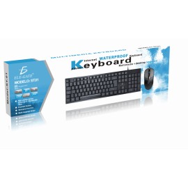 KIT TECLADO Y MOUSE USB ALÁMBRICO LAPTOP PC SLIM WATERPROOF