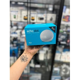 BOCINA INTELIGENTE ALEXA ECHO DOT CON RELOJ 5TA GEN BLANCA