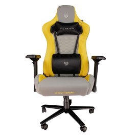 SILLA GAMER THUNDER TOUR GRAY EDITION XL AJUSTE 4D COJINES DE MEMORY FOAM GRISAMARILLO BR932882