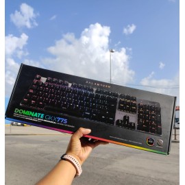 TECLADO GAMER DOMINATE GKX775 OPTO MECANICO USB RGB REPOSAMUNECAS GRIS BALAM RUSH BR932691