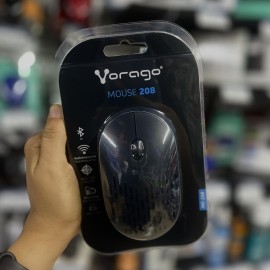 MOUSE VORAGO MO-208 INALAMBRICO TIPO C Y BLUETOOTH HASTA 2400 DPI RECARGABLE NEGRO