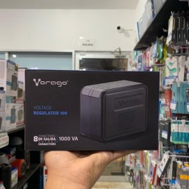 REGULADOR DE VOLTAJE VORAGO AVR-100, 8 CONTACTOS, 1000VA, 480W