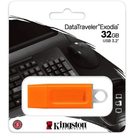 MEMORIA FLASH KINGSTON 32GB GEN 3.2 GEN1 NARANJA (KC-U2G32-7GO)