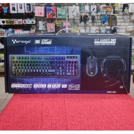 KIT GAMER VORAGO KMH-501 TECLADO MOUSE AUDIFONOS TAPETE VORAGO