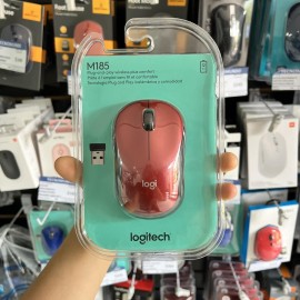 MOUSE LOGITECH M185 ROJO INALAMBRICO USB