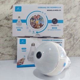 CAMARA ESPIA TIPO FOCO WIFI 360 VISION PANORAMICA