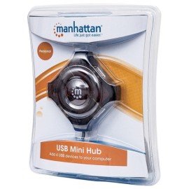 MINI HUB USB MANHATTAN 4 PUERTOS 2.0 NEGRO