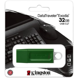 MEMORIA FLASH KINGSTON 32 GB USB 3.2 GEN 1 COLOR VERDE (KC-U2G32-7GG)