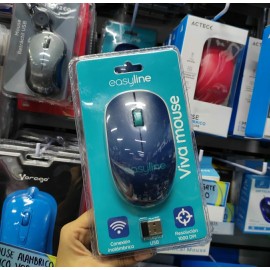 MOUSE INALÁMBRICO 1000 DPI VIVA AZUL EASYLINE EL-995128