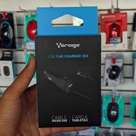 CARGADOR PARA AUTO CON CABLE V8 VORAGO AU303