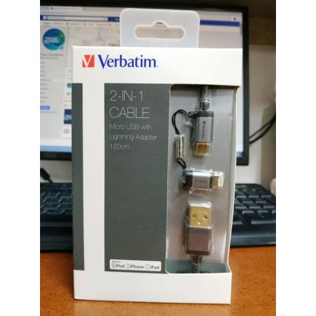 CABLE IPHONE 5 Y V8  VERBATIN NEGRO