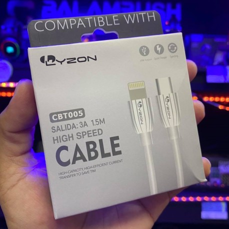 CABLE TIPO C A LIGHTNING 3A LYZON