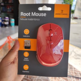 MOUSE INALAMBRICO ROOT ROJO PC-045045