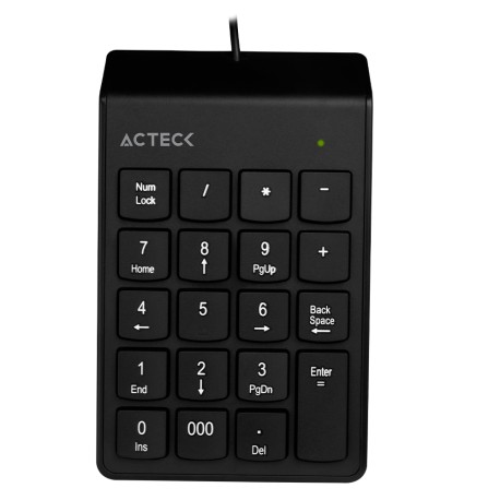 TECLADO NUMERICO DELGADO Y COMPACTO INSPIRE TN220 ALAMBRICO USB NEGRO  ACTECK AC932622