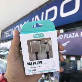 ADAPTADOR DE AUDIO 3.5 Y CARGA PARA IPHONE AUP01