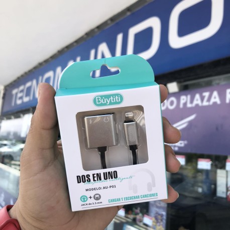 ADAPTADOR DE AUDIO 3.5 Y CARGA PARA IPHONE AUP01