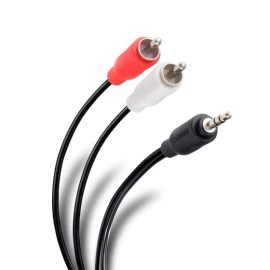 CABLE DE AUDIO PLUG 3.5MM A 2 PLUGS RCA 1.8m