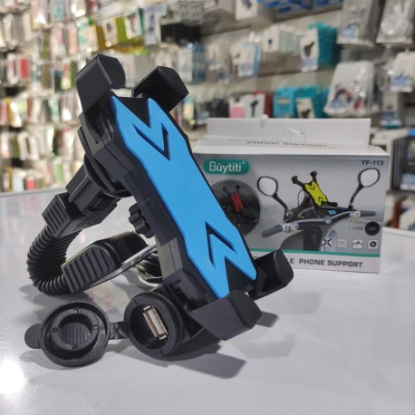 SOPORTE PARA CELULAR DE MOTOCICLETA  CON CARGADOR