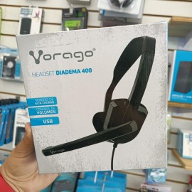 DIADEMA VORAGO HS-400 CON MICROFONO GIRATORIO USB NEGRO