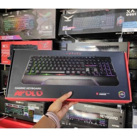 TECLADO GAMER APOLO KG310 MEMBRANA 100% USB LED REPOSAMUNECAS NEGRO  BALAM RUSH BR931359