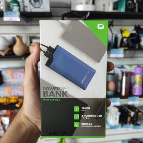 POWER BANK 10,000 MAH EXTERNA ULTRA DELGADA POWERFREE 2XUSB AZUL  MOBIFREE MB923507