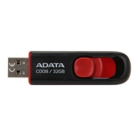 MEMORIA FLASH ADATA C008 32GB USB 2.0 NEGRO/ROJO (AC008-32G-RKD)