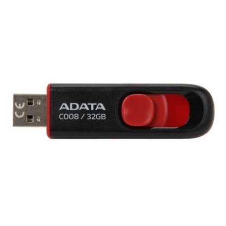 MEMORIA FLASH ADATA C008 32GB USB 2.0 NEGRO/ROJO (AC008-32G-RKD)