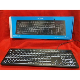 TECLADO RETROILUMINADO INSPIRE TA450 ALAMBRICO USB NEGRO  ACTECK AC932618 / 932615