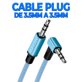 CABLE DE AUDIO JACK DE 3,5MM CON ÁNGULO RECTO - ALTA FIDELIDAD Y DURABILIDAD